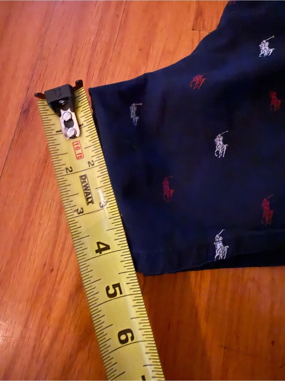 Polo by Ralph Lauren Navy Boxer Shorts with Red & White Pony Motif